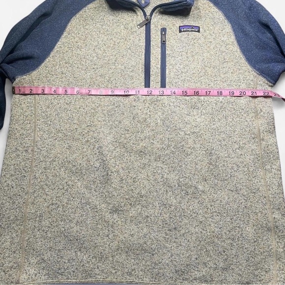 Patagonia Better Sweater Mens Lg Bleached Stone/Dolomite Blue 1/4 Zip - Picture 4 of 7